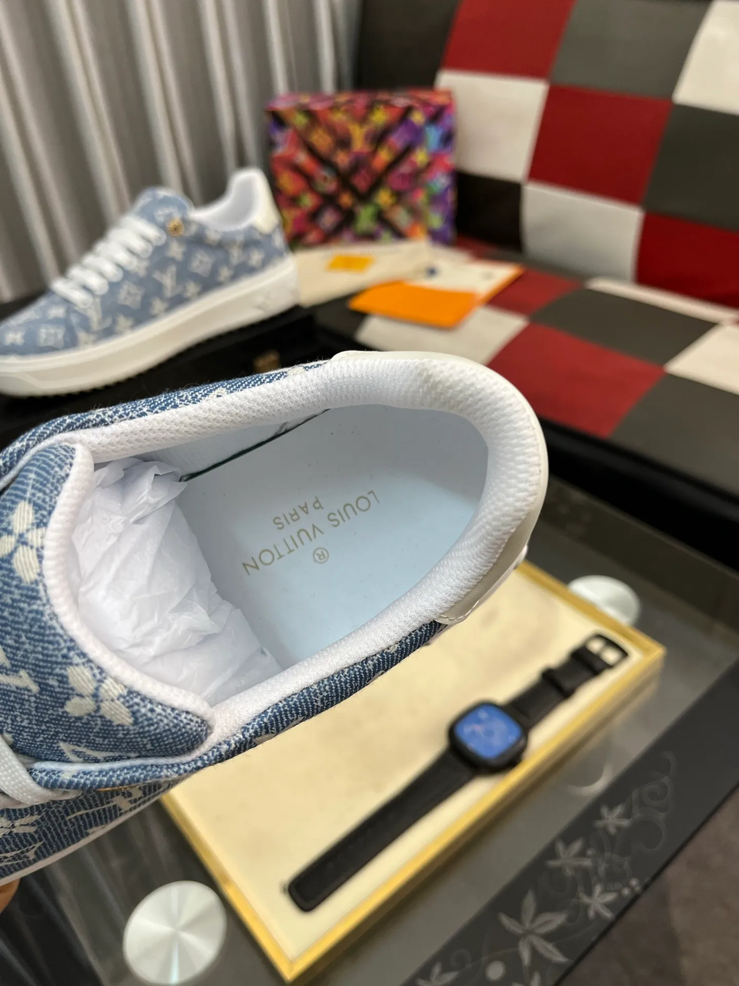 Men's shoes 💰540⌚️⌚️[Louis Vuitton LV] Dad shoes are popular casual sports shoes with outsole, breathable and comfortable, easy to walk, trendy men's versatile fly woven epoxy matching ➕leather lining➕Gucci's popular original outsole, sports and running style, super comfortable. Size 38-445️⃣Colors available